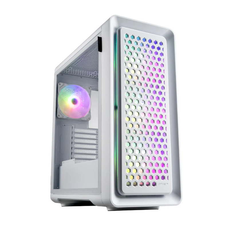 FSP CUT593P ATX Mid Tower Case - White - صندوق